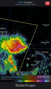 A supercell in eastern WA