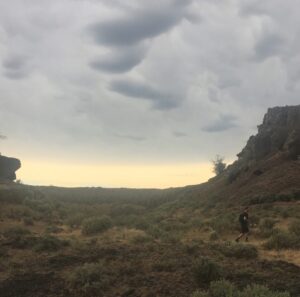 Exploring the wilds of eastern WA under an electric anvil cloud.